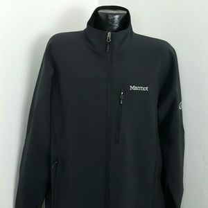 Marmot jacket black men size XL full zipper fleece inside long sleeve nylon